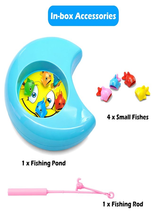 في جراسب لعبة صيد الأسماك المغناطيسية على شكل هلال من VGRASSP للأطفال، مع صنارة صيد و4 أسماك ملونة - هدية تعليمية داخلية وخارجية للأطفال الصغار مع أضواء وموسيقى - اللون حسب المتوفر - Image 4